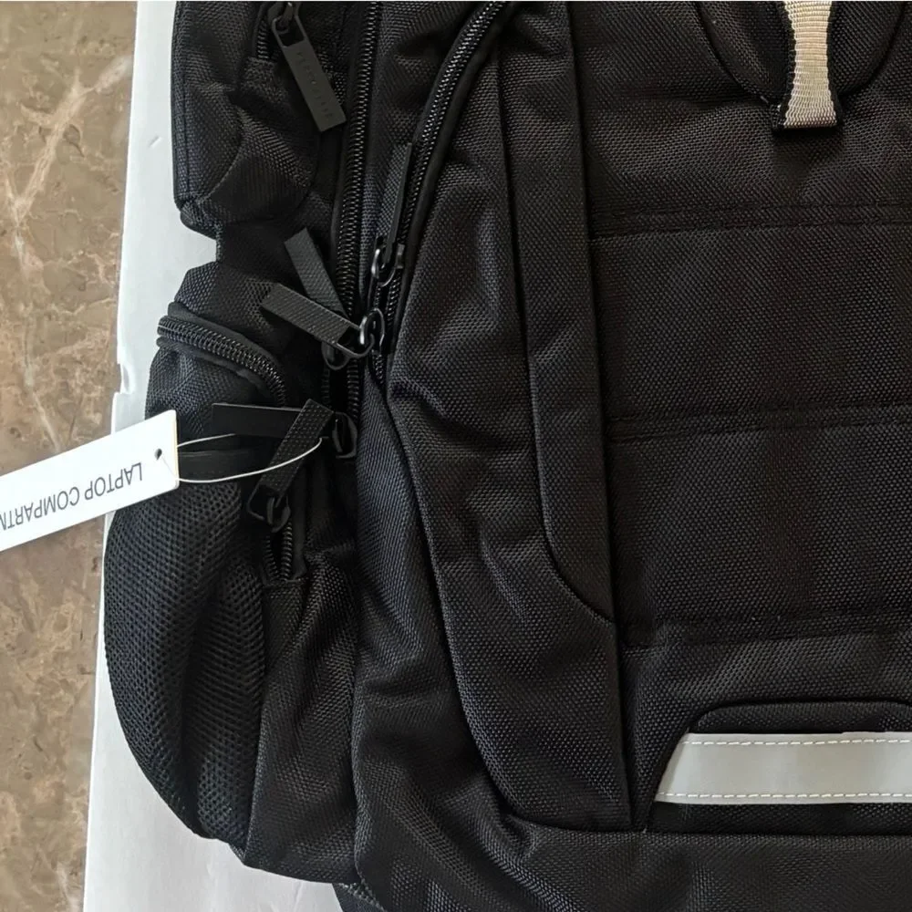 Perry Ellis Black 350 Laptop Backpack- Black travel bag, business bag $160 bag